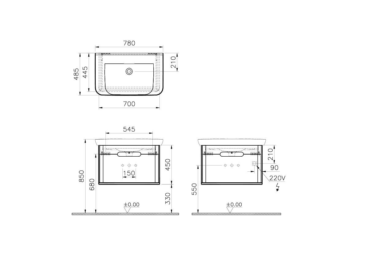 60819 Раковина Vitraglobal Sento - Вид №1