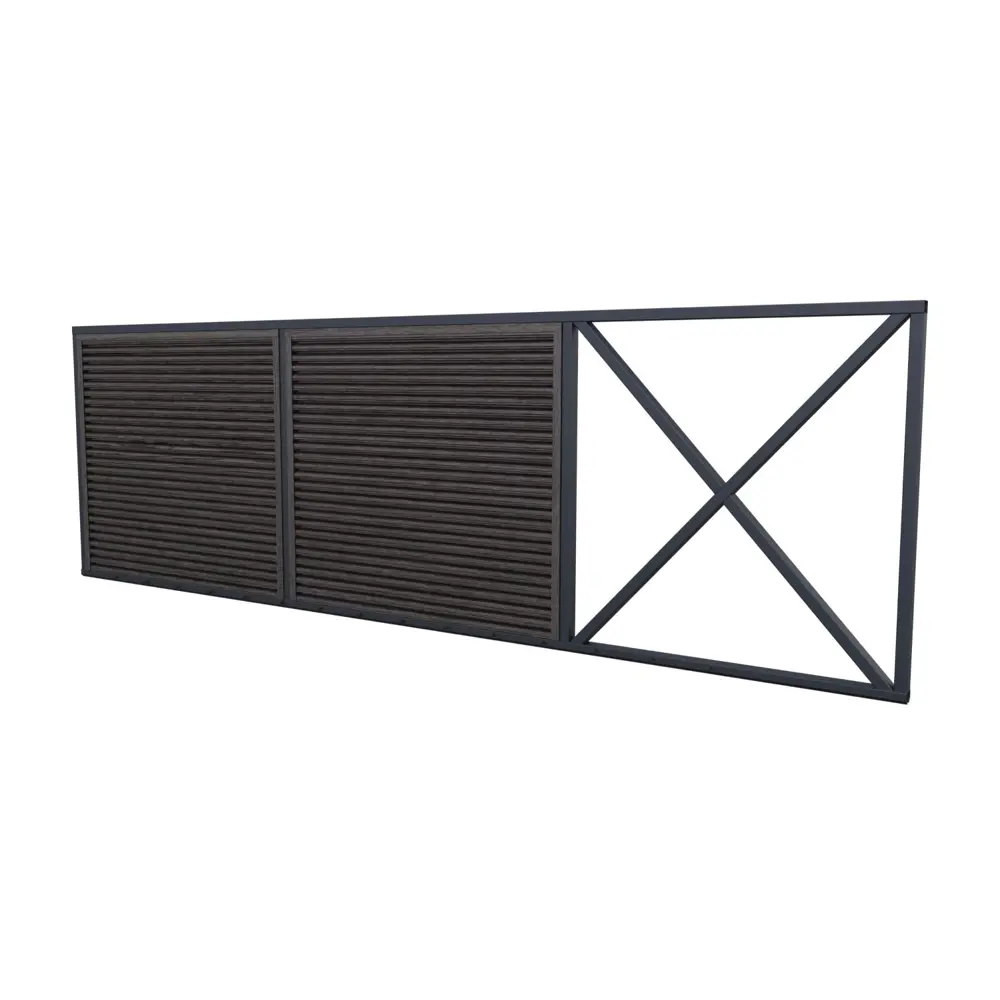 Ворота из профнастила 200x400 см 80x60 мм откатные RAL 7024 серый Santreyd STLM-2085378 - Вид №2