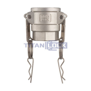 Камлок нержавеющий тип D розетка, внутр. резьба BSP 1", AISI316, TL100DSS316 TITAN LOCK