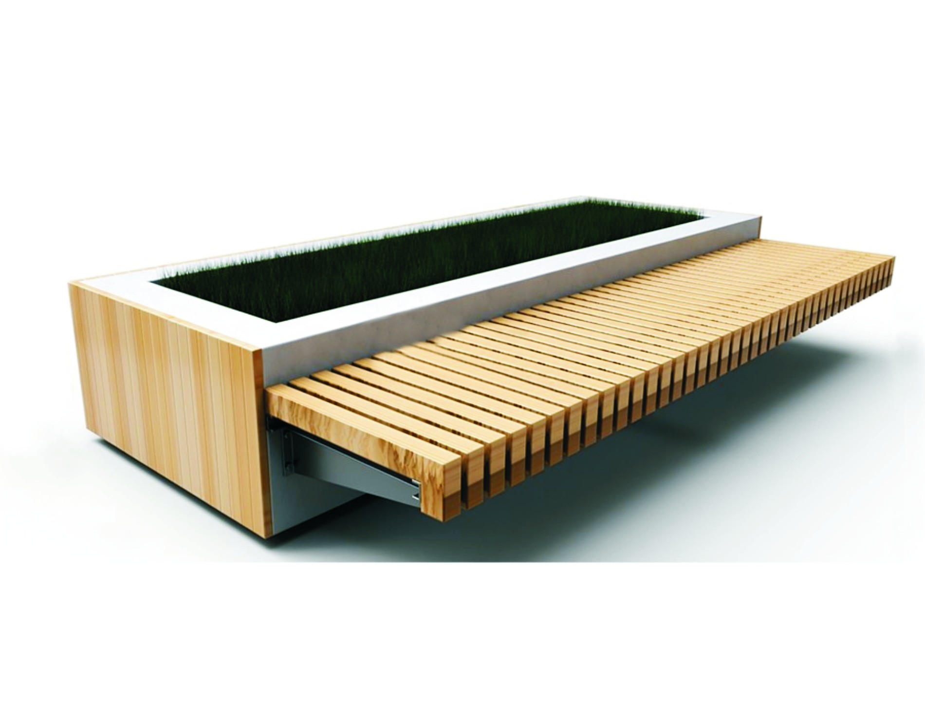 13400 СОФИЯ 1 сторона, скамья с цветочным модулем LAB.Space  - Вид №1