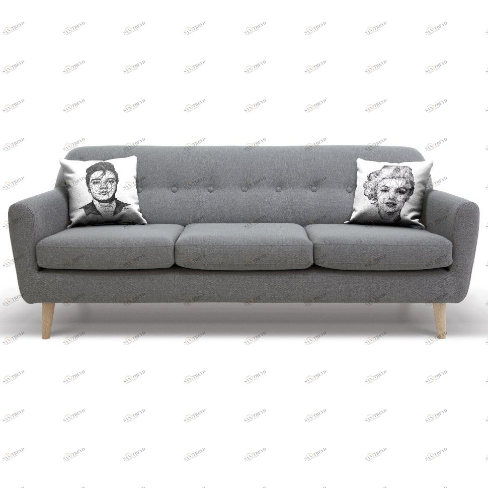 Диван Stretch прямой серебро ICON DESIGNE ДИЗАЙНЕРСКИЕ 178111 Серый 