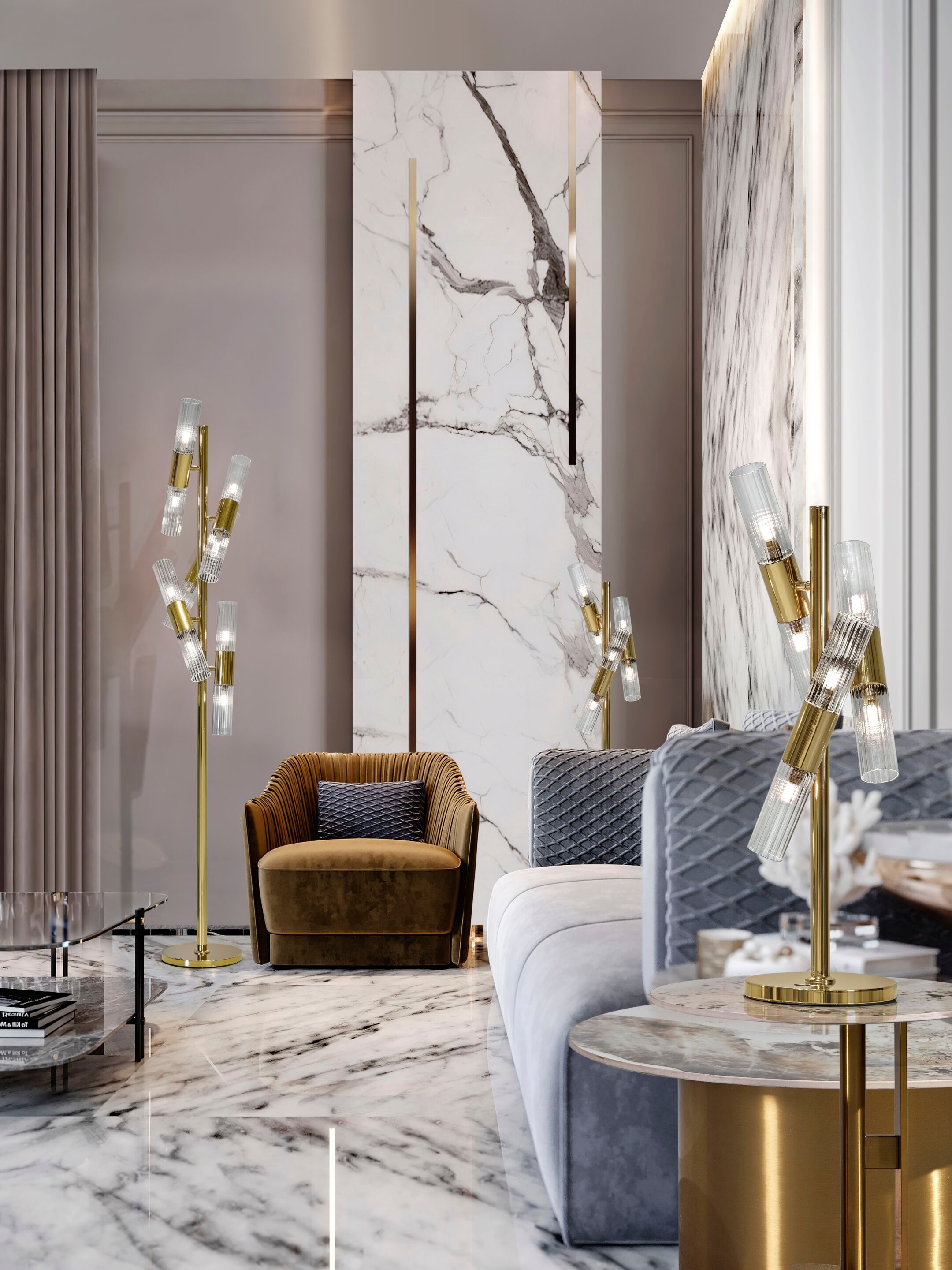 Торшер из нержавеющей стали и стекла K-Lighting Tubes ARCH-00112942 - Вид №1