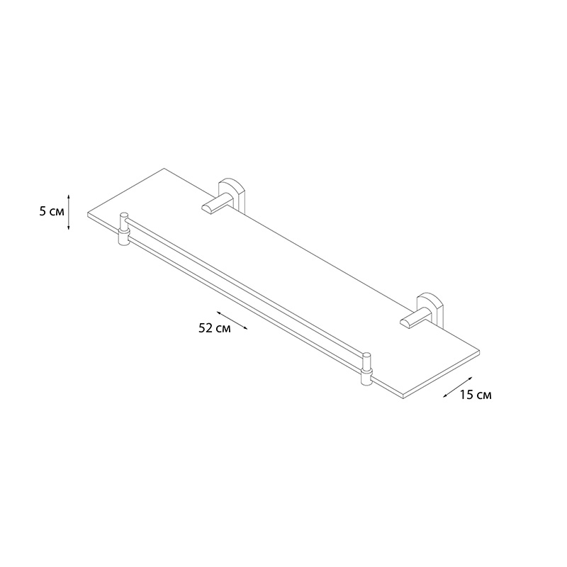 Полка стеклянная Grampus Coral GR7003 - Вид №2