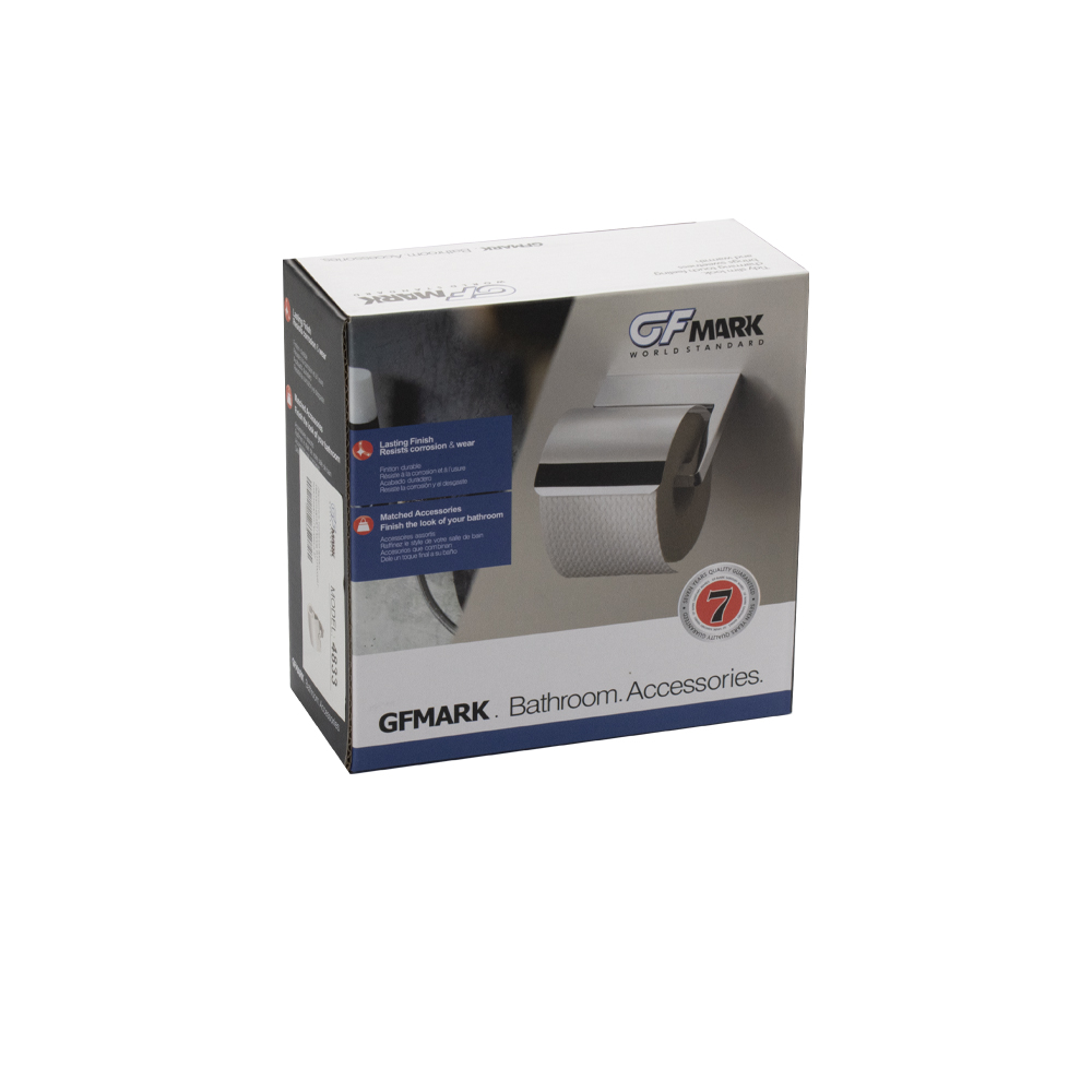 GFmark - Держатель туалетной бумаги с экраном, крепление с АЛМАЗНОЙ КРОШКОЙ, код: 4833  - Вид №1