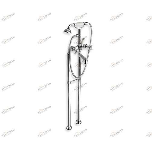 CRILD102 Смеситель для ванны напольный с гибким шлангом и ручным душем с защитой от известкового налета Cristina Rubinetterie 