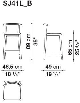 B&B Italia Высокий деревянный табурет с подставкой для ног Jens sun-id-1458905 - Вид №2