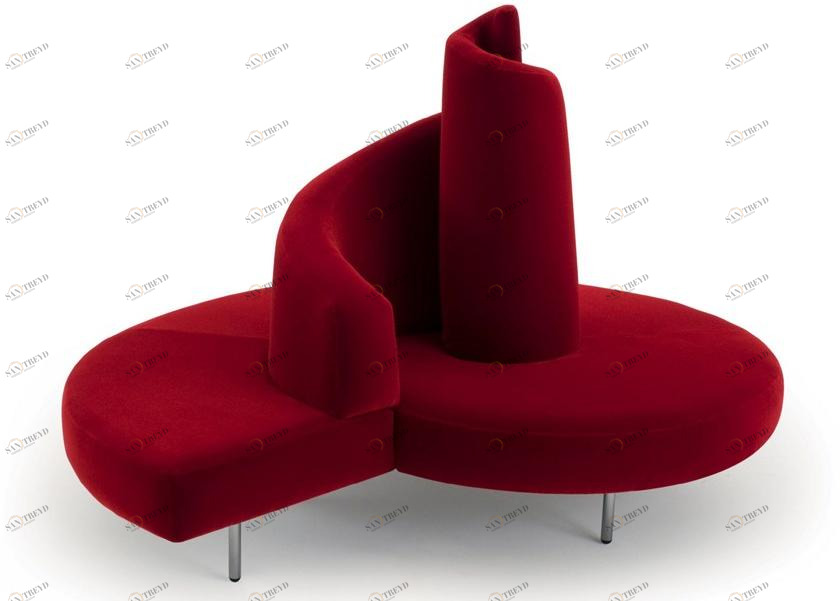 edra Изогнутый бархатный диван  Tat010 
