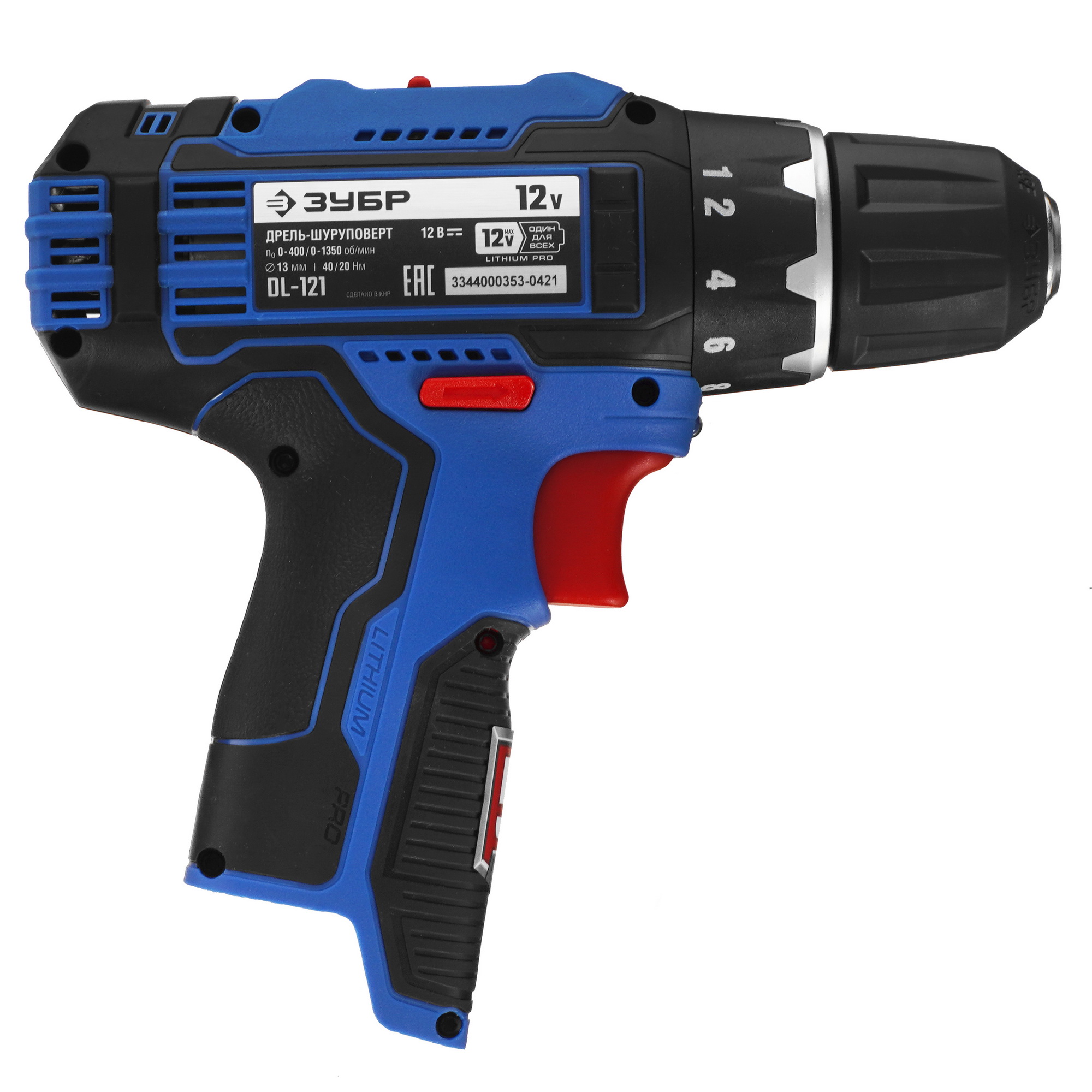 Дрель-шуруповерт Зубр DL-121 12V MAX PRO  , Без ЗУ, Без АКБ 9939275 STDN-0040519 - Вид №1