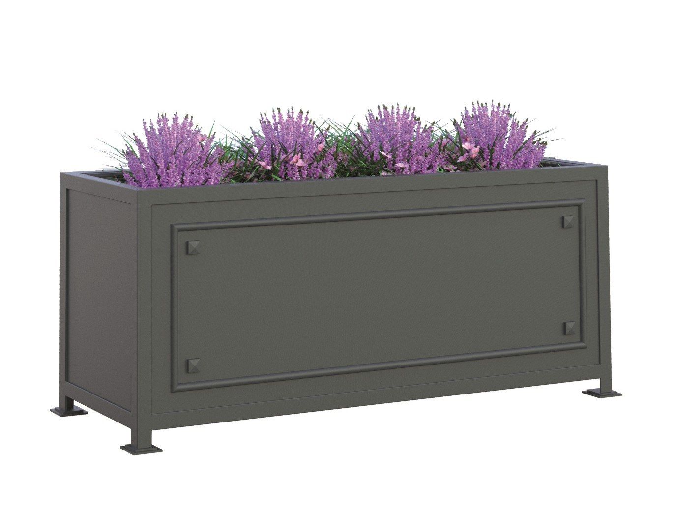 Стальная прямоугольная низкая плантатор Lazzari IRIS ARCH-00005896