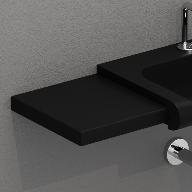 341731 Столешница из керамики 32x35,5 цвет Черный бархат Kerasan Inka project Италия