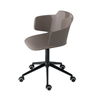 Classy 1089 Вращающееся кресло с 5-звездочной рамой из литого под давлением алюминия на колесиках, полкой из полипропилена, регулируемой высотой сиденья. Et al. Classy