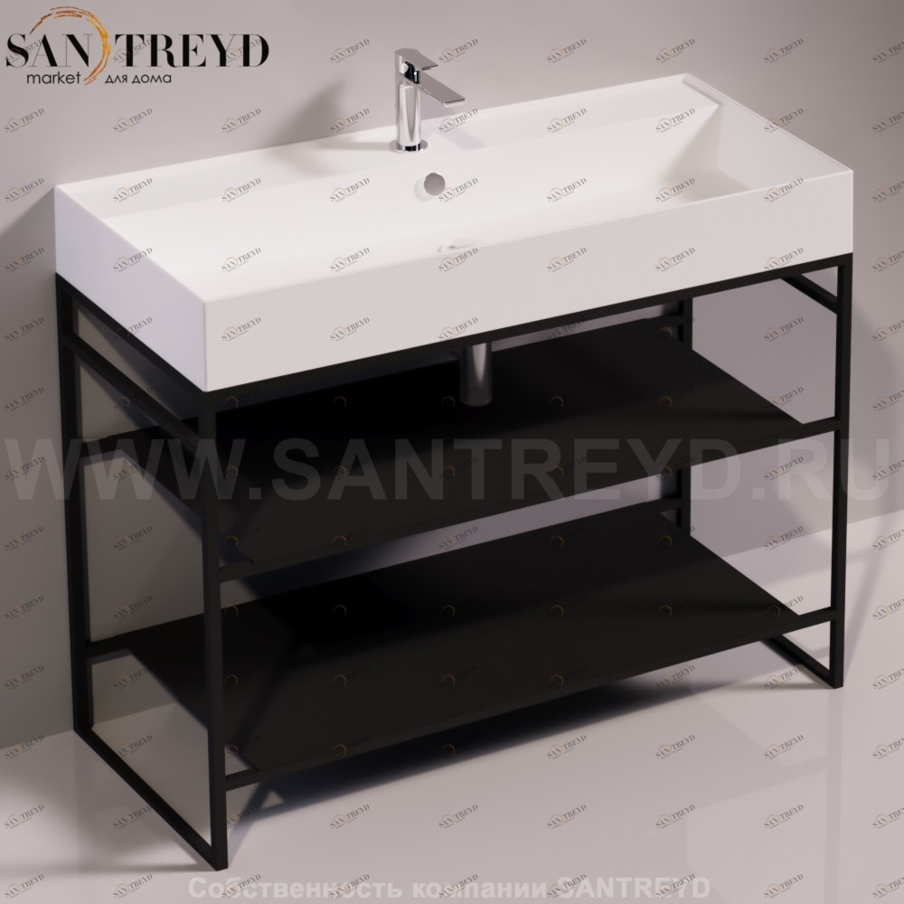 Консоль напольная под раковину AGILE 101см черная Simas AGSA101NEROMATT