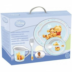 Набор детской посуды для СВЧ "Винни Пух" голубой (тарелка, миска, кружка, приборы) ND PLAY ВИННИ ПУХ 335853 Голубой