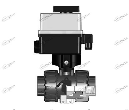 SANIT 527447010015032 2/2-ходовой шаровой кран ВКД, PP, R 1/2 "- R 2", резьбовая втулка 