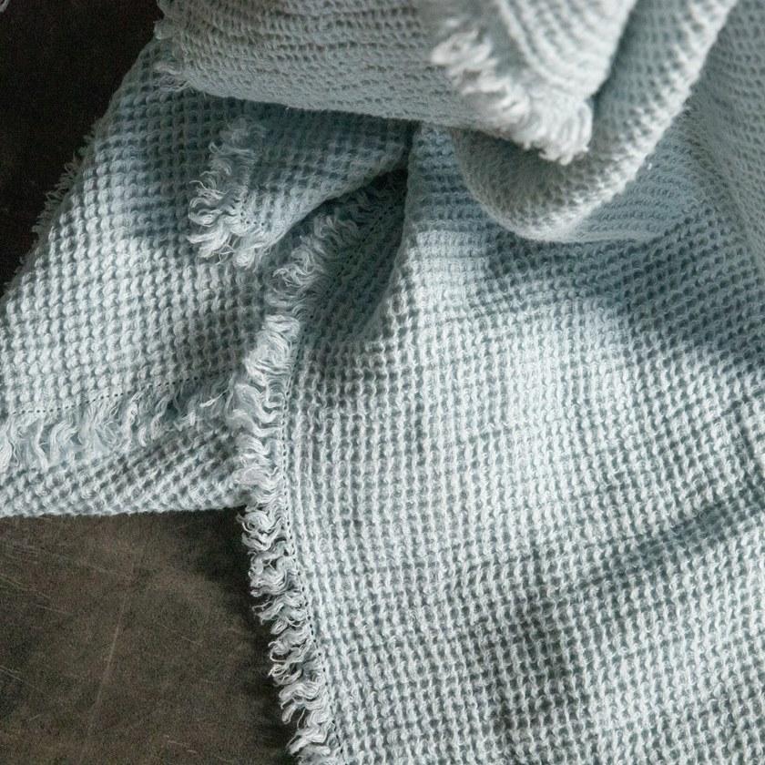 LinenMe Однотонный льняной плед ручной работы Washed waffle big 0914301  - Вид №4
