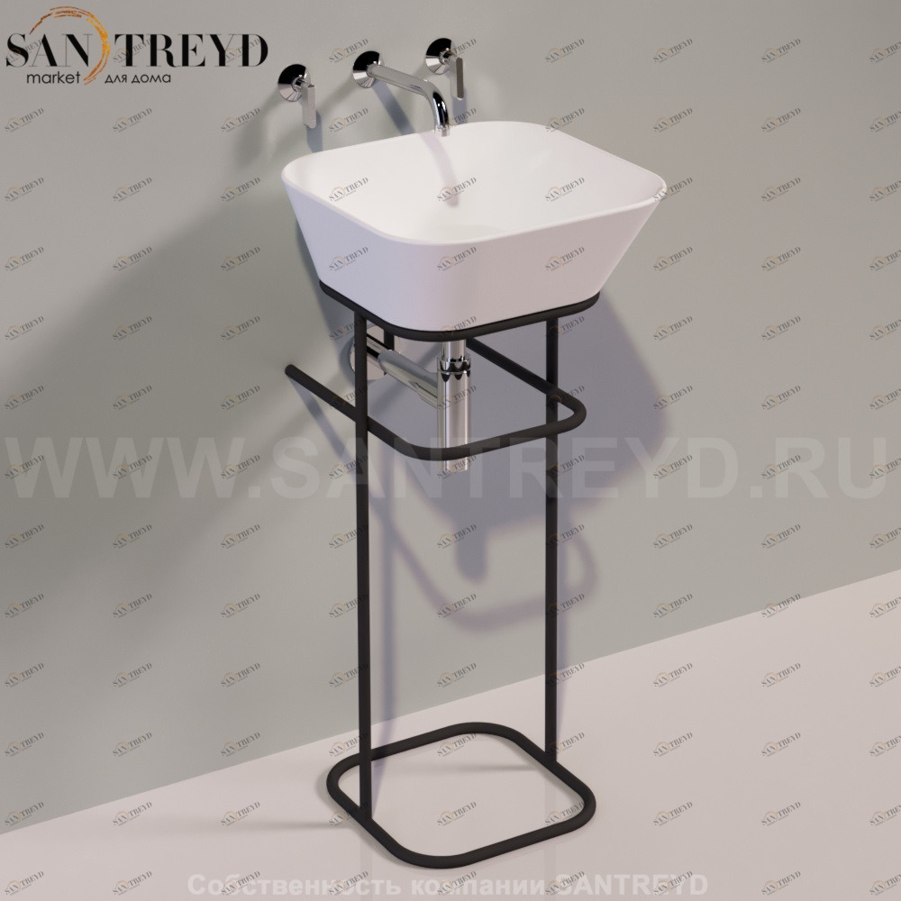 Консоль напольная под раковину WAVE квадратная черная Simas WASA03NEROMATT