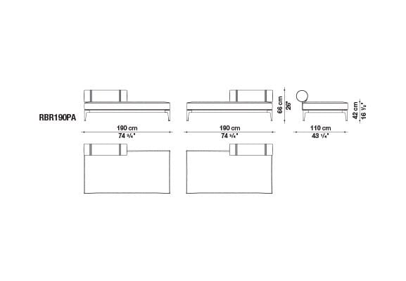 Ткань сад шезлонг B&B Italia Outdoor смородина ARCH-00129476 - Вид №21