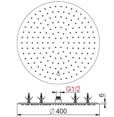 Круглая потолочная душевая головка из нержавеющей стали BEAMTECH CORTINA CRTT310/410/510 ARCH-00029664 - Вид №9