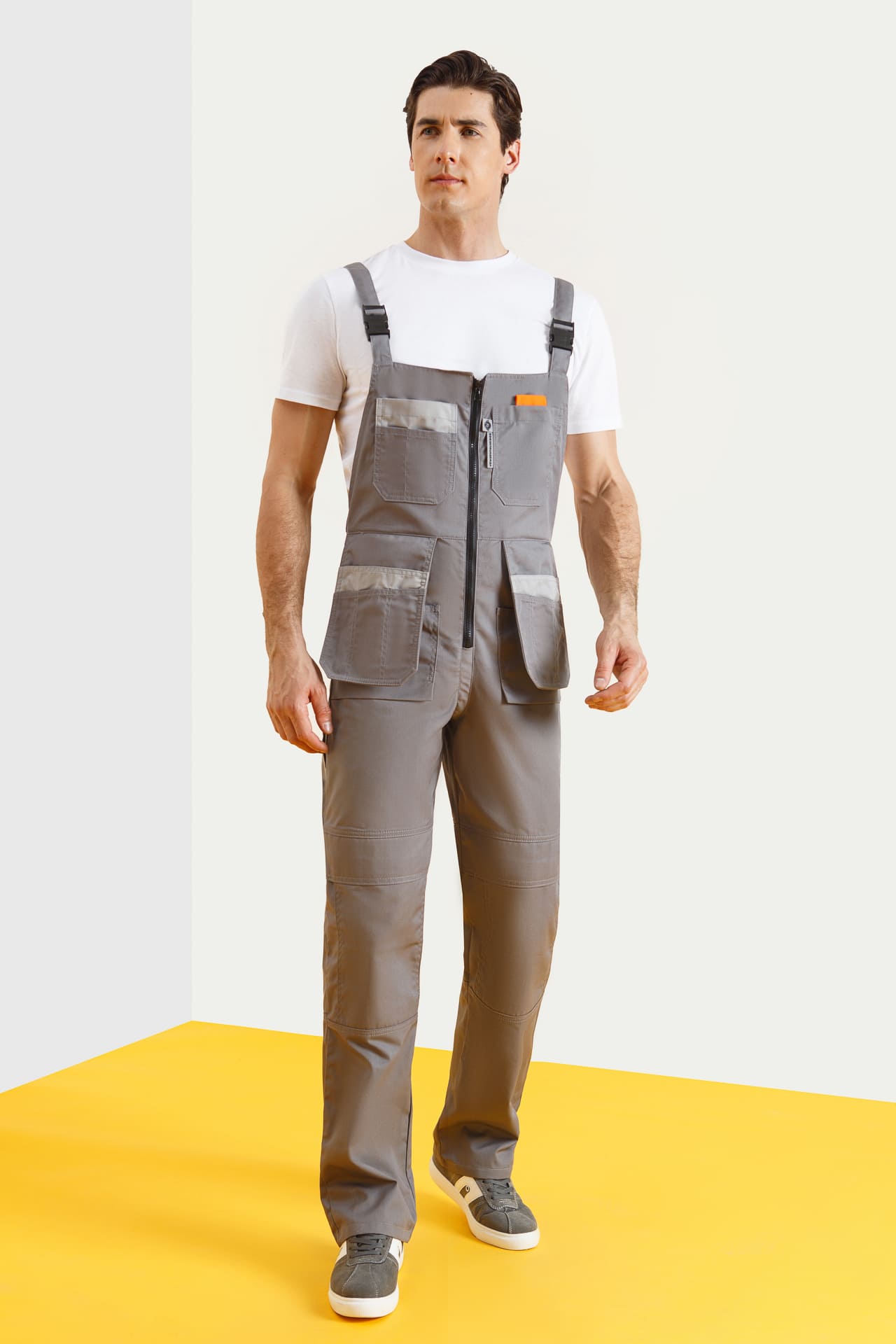 69438 Полукомбинезон "Профессионал-2" темно-серый со светло-серым  Летняя спецодежда  размер 64-66/170-176  - Вид №2