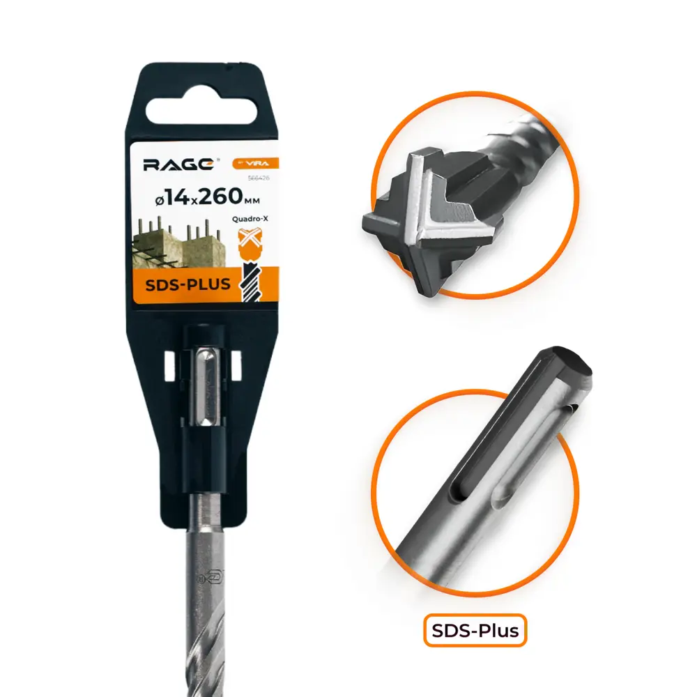 Бур RAGE SDS-plus 14×260 мм для бетона и камня 89383437 STLM-1534519 - Вид №1
