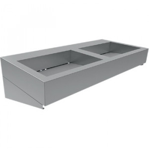 Edone Прямоугольный подвесной умывальник с двойной раковиной, отформованный внутри и снаружи