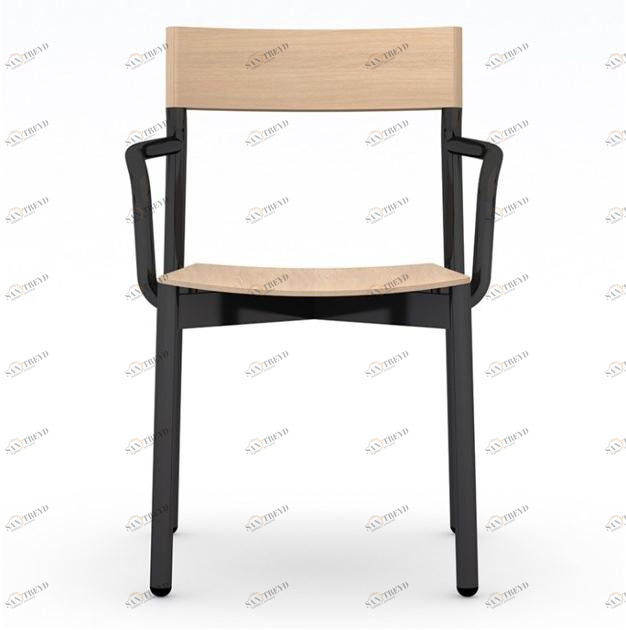 Vela Arredamenti Штабелируемый стул из железа и дерева с подлокотниками sun-id-1427990