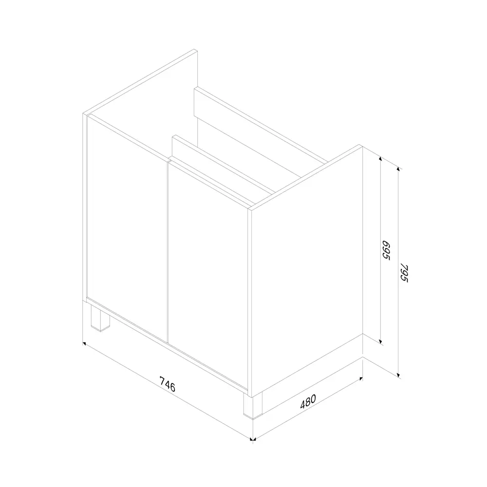 Тумба AM.PM Stern для ванной с накладной раковиной 75 см 89430351 STLM-1577789 - Вид №5