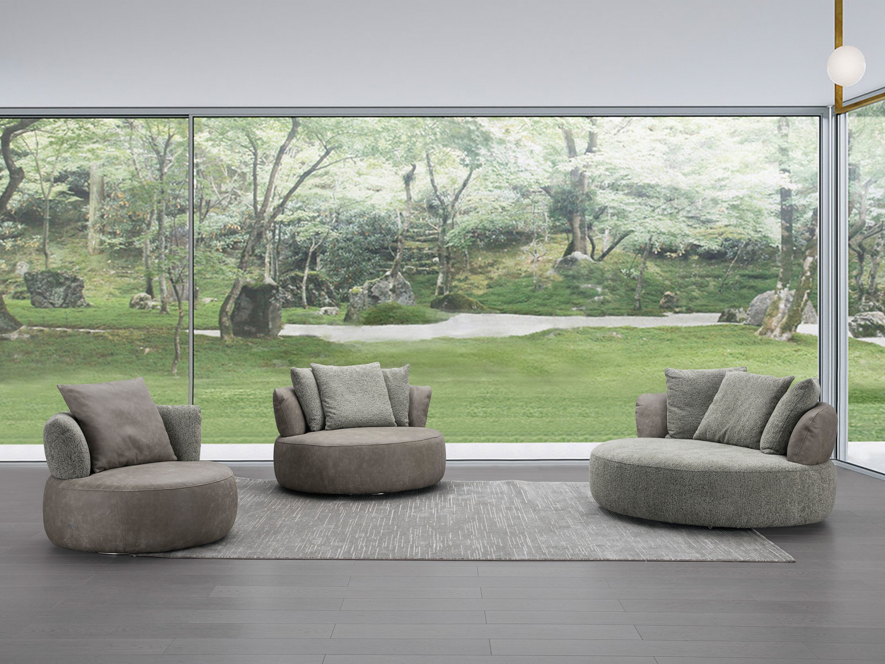 Вращающееся кресло из кожи и ткани CAMPO DE' FIORI LOVE ARCH-00114540 - Вид №8