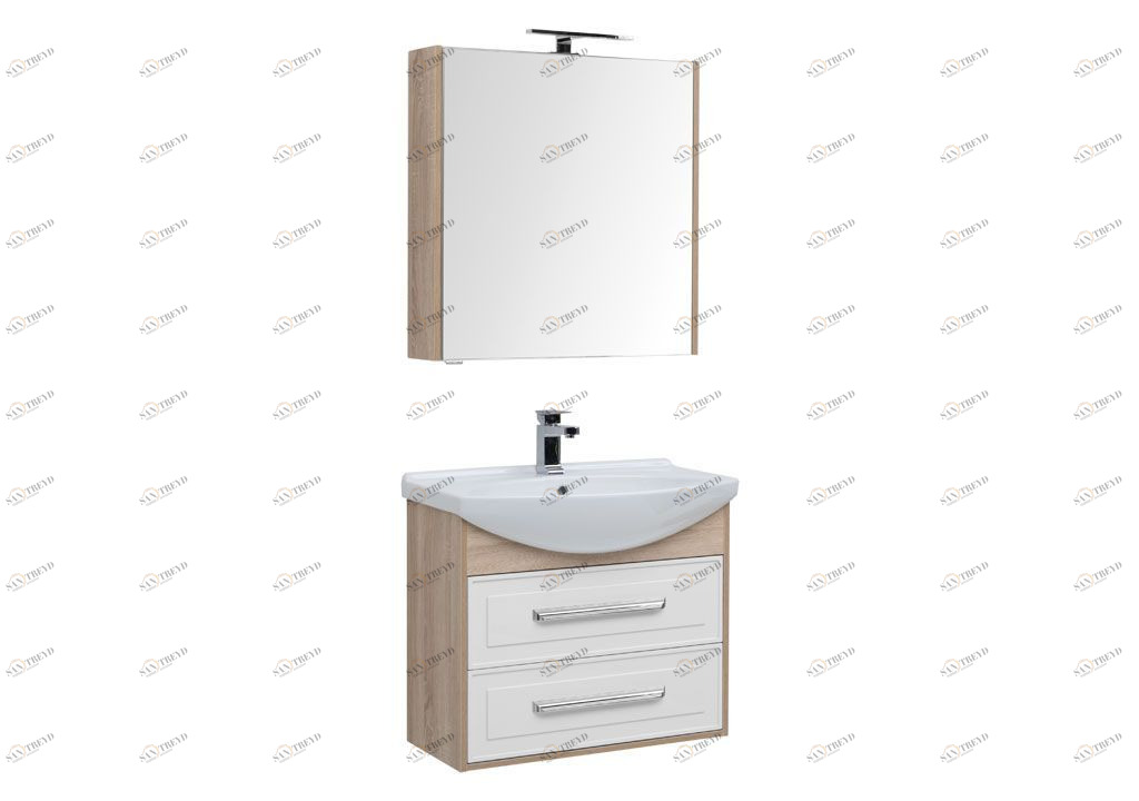 Мебель для ванной Aquanet Остин 75 дуб сонома/белый 00209015