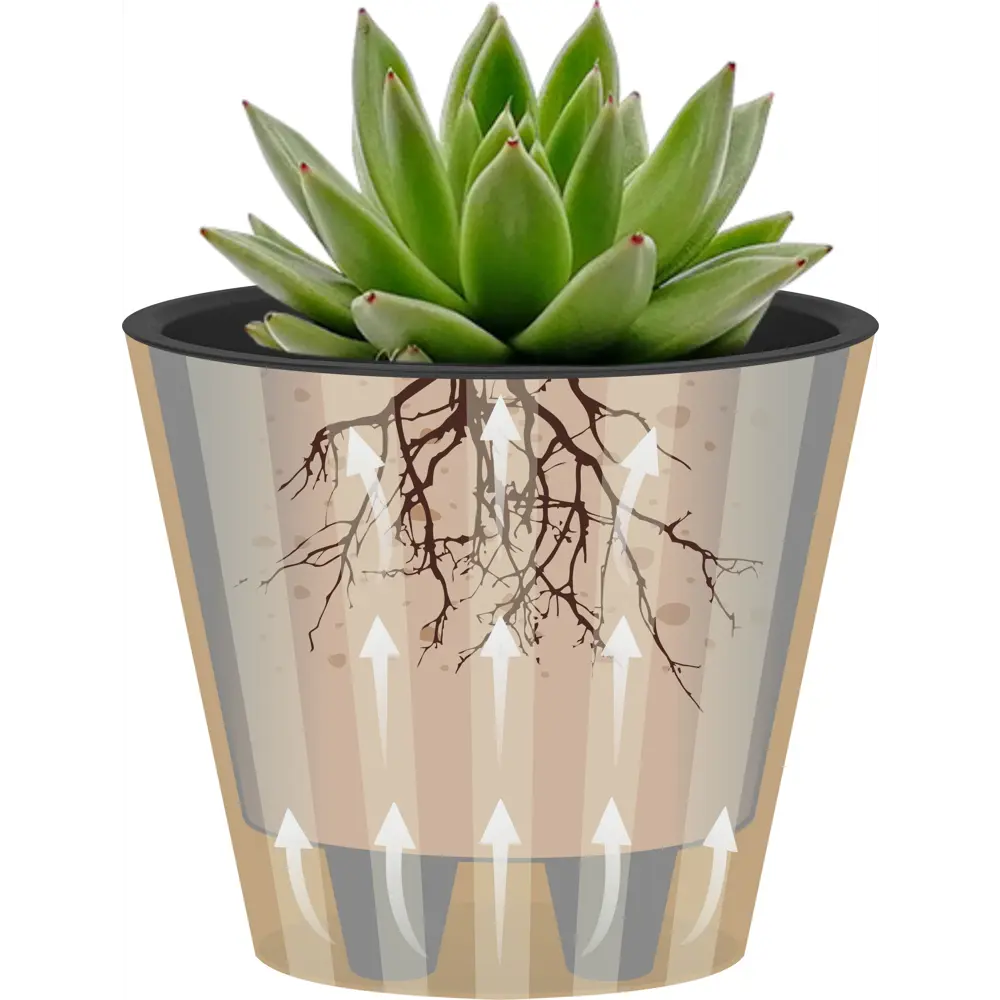 Горшок цветочный Ingreen Sand ø19 h17.7 см v3.3 л пластик белый STLM-2101463 - Вид №4