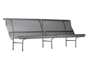 Модульная стальная скамья со спинкой