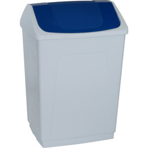 242657 DENOX Ведро пластиковое белое с плавающей синей крышкой 55 л. Белый с синей крышкой