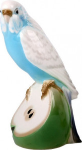 10579562 Императорский фарфоровый завод Скульптура "Волнистый попугайчик Гоша" Фарфор твердый
