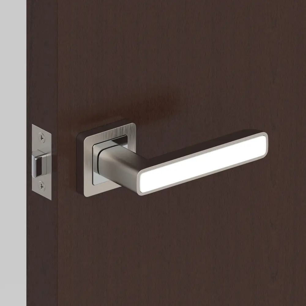 Ручка дверная на розетке MARS QR/HD SN/WH-19, цвет матовый никель/белый PUNTO STLM-2104834 - Вид №7