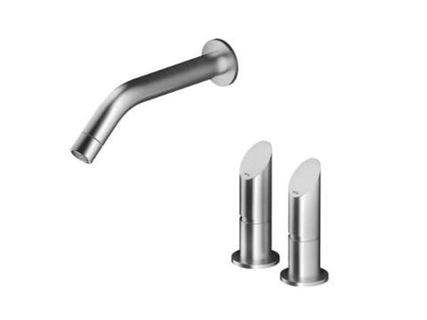 Смеситель для раковины с 3 отверстиями из нержавеющей стали с отдельными розетками MGS ARCH-00042580