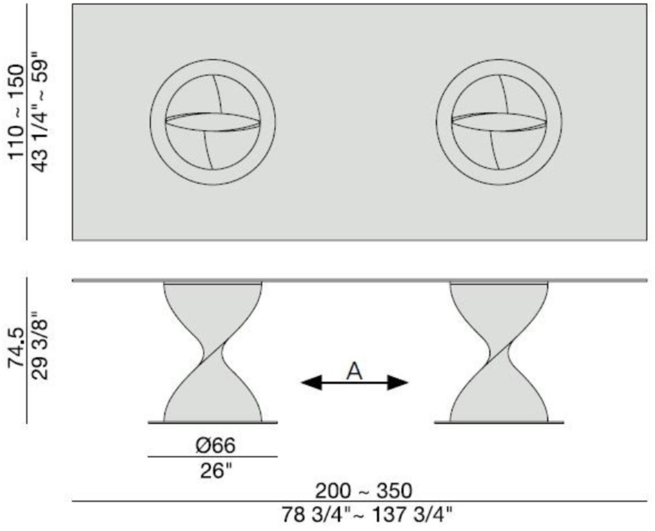 Porada Прямоугольный стол из массива дерева со стеклянной столешницей Iron sun-id-1487582 - Вид №1