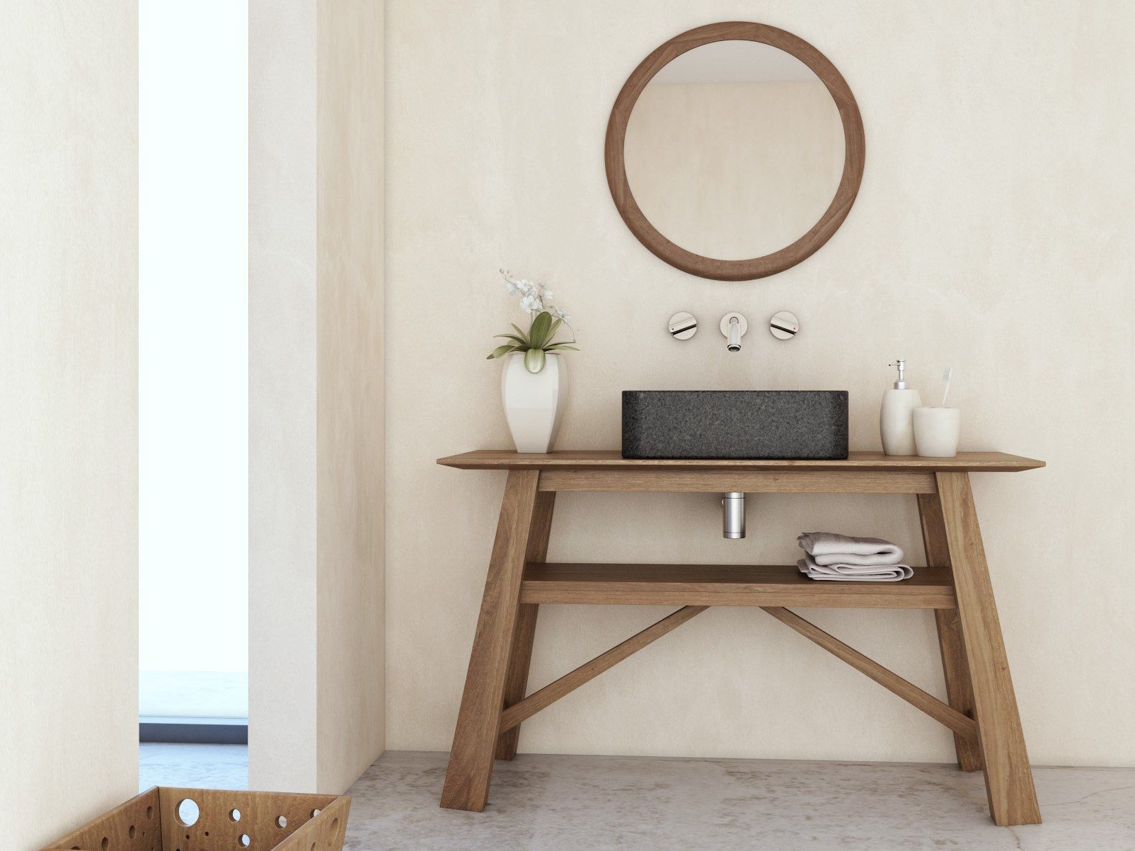 Шкаф для умывальника из массива дерева KARPENTER Carpenter Bath ARCH-00049392 - Вид №3