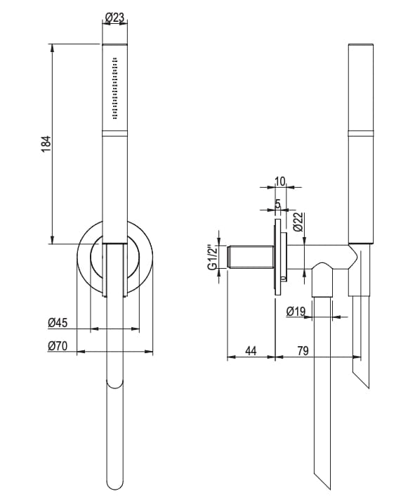 Набор для душа из нержавеющей стали с ручным душем Super Inox ENIGMA ARCH-00135309 - Вид №2