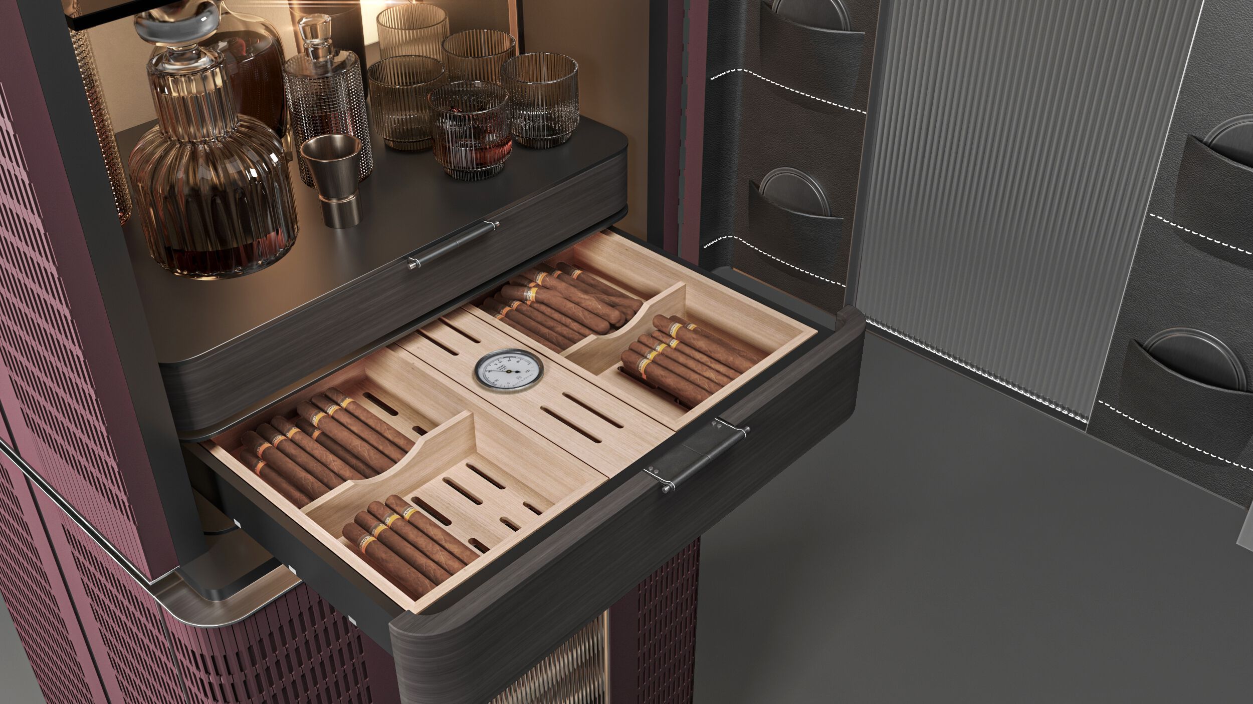 Шкаф для бара с винным погребом и увлажнителем для сигар SKS | Signature Kitchen Suite SKINS CLUB ARCH-00037719 - Вид №5