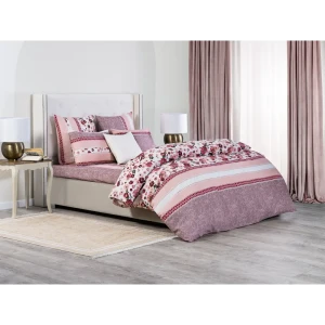 91912565 Простыня Cassia Рейне 180x200 см перкаль на резинке цвет розовый STLM-1347108