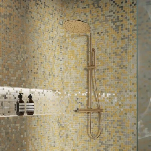 Стеклянная мозаика Kreaforta золотистого оттенка для декора стен 89412210