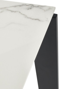 Прямоугольный стол со стальным основанием и столешницей из керамогранита