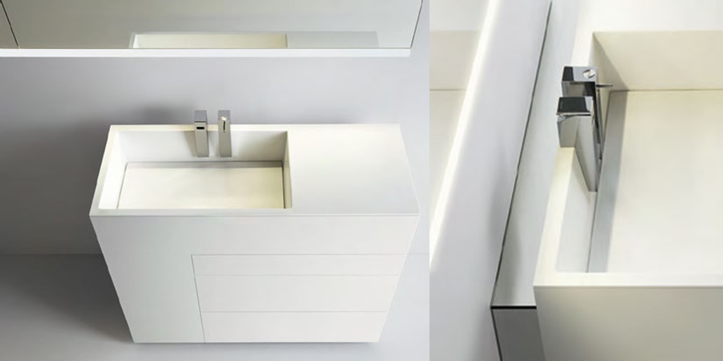 Комбинация ванной комнаты T103 в отделке SHORT 100 Milltek/Bianco MILLDUE TOUCH TOUCH103 - Вид №1