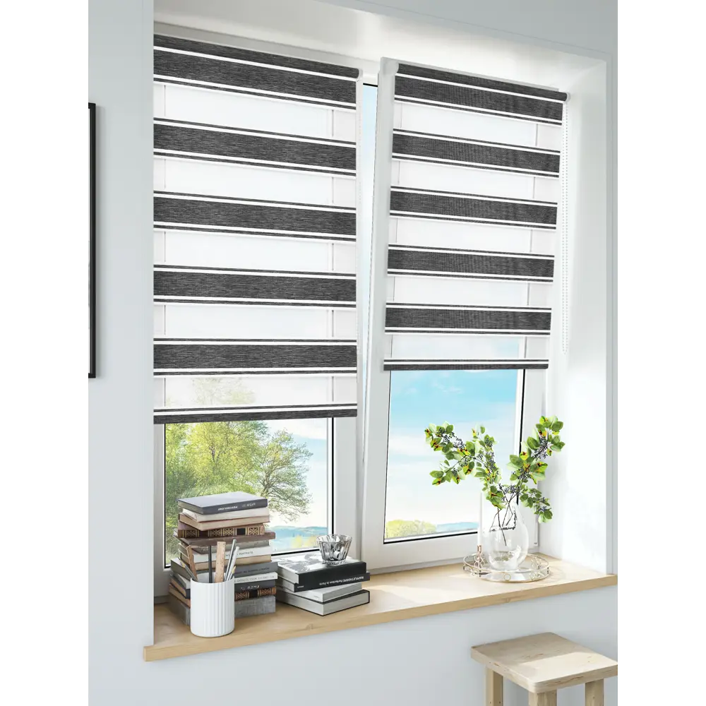 Штора рулонная день-ночь Дэли 80x160 см серая MIAMOZA STLM-2164644 - Вид №7