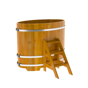 2266 Купель овальная из лиственницы Рустик 0,80х1,42х1,2 натуральная Alyarus