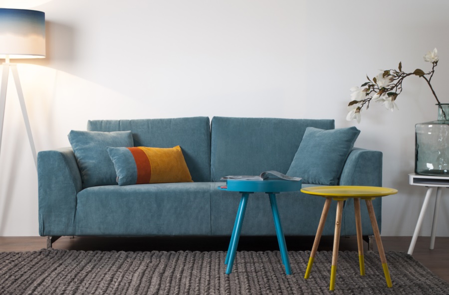 Диван Dragon Rib трехместный синий Zuiver 3200001 - Вид №1