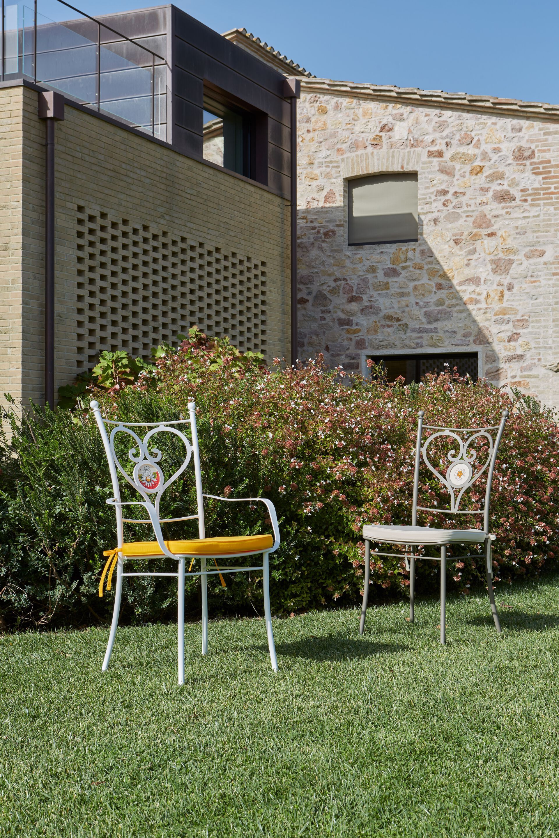 Садовый стул из нержавеющей стали с подлокотниками DOMIZIANI классический ARCH-00126401 - Вид №1