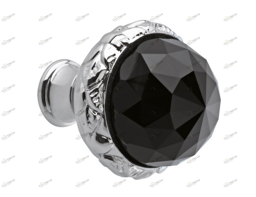 0Z5744.BN0.71 Ручка корпуса диаметром 37 мм с черным кристаллом Swarovski Античное серебро Mestre 