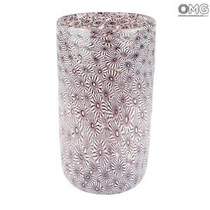 2816 ORIGINALMURANOGLASS Цилиндрическая ваза - муррины миллефиори - Original Murano Glass OMG 10 см