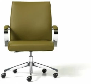 Diemme Офисное кресло из кожи с 5-ю спицами и подлокотниками Venus
